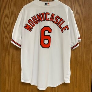 Nike White and Red Baseball Jersey